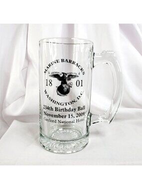 Marine Barracks 234th Birthday Ball Glass Beer Mug Washington D.C. 2009
